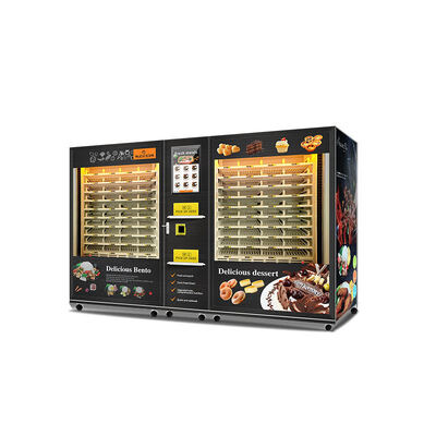 Color steel plate foam insulation box, large capacity dual microwave heating, intelligent touch screen hot food vending machine